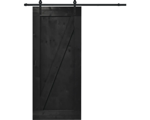 BARNDOOR Z-Brace vintage zwart compleet met basic rail en grepen 95x215 cm