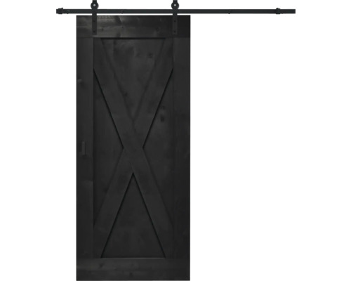 BARNDOOR X-Brace vintage zwart compleet met basic rail en grepen 95x215 cm