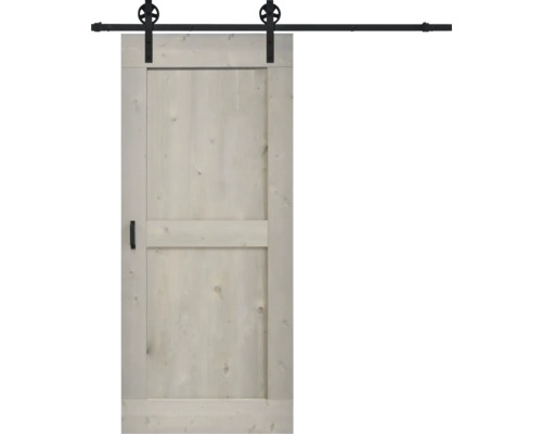 BARNDOOR Mid-Bar vintage grijs compleet met spaak rail en grepen 95x215 cm