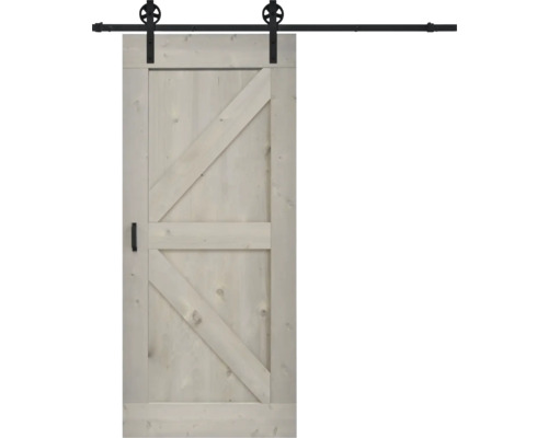 BARNDOOR Brits vintage grijs compleet met spaak rail en grepen 100x235 cm