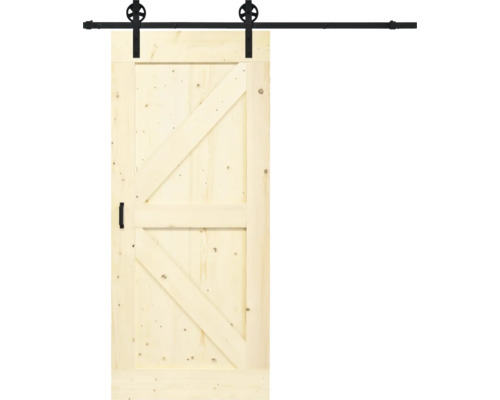 BARNDOOR Brits vintage onbehandeld compleet met spaak rail en grepen 95x215 cm