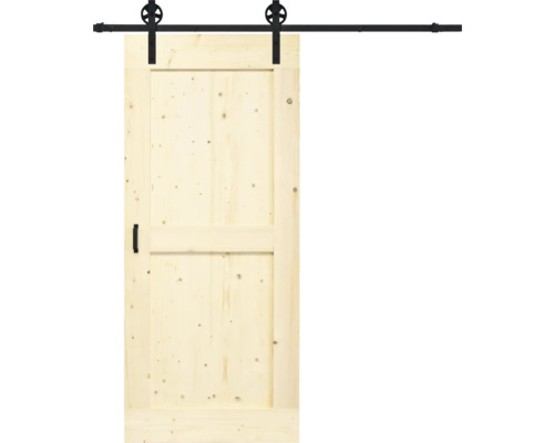 BARNDOOR Mid-Bar vintage onbehandeld compleet met spaak rail en grepen 95x215 cm