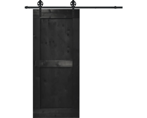 BARNDOOR Mid-Bar vintage zwart compleet met spaak rail en grepen 95x215 cm