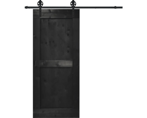 BARNDOOR Mid-Bar vintage zwart compleet met spaak rail en grepen 100x235 cm