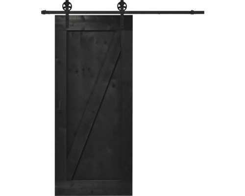 BARNDOOR Z-Brace vintage zwart compleet met spaak rail en grepen 95x215 cm