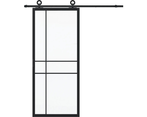 PERTURA Stalen schuifdeur industrieel 2603 mat glas 100x215 cm met rail modern