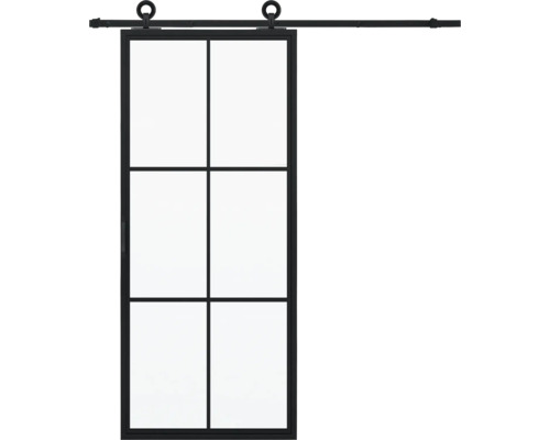 PERTURA Stalen schuifdeur industrieel 2602 mat glas 100x215 cm met rail modern