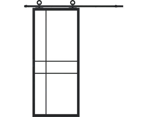 PERTURA Stalen schuifdeur industrieel 2603 helder glas 100x215 cm met rail modern