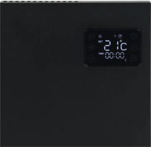 Close-up van een verwarming met digitale temperatuur- en tijdweergave