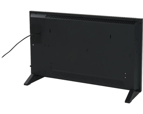 Achterkant van een verwarmingspaneel met stroomkabel