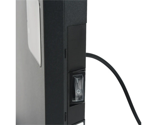 Detail van een radiator met een aan-uitschakelaar