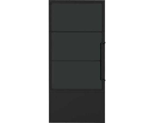 PERTURA Stalen binnendeur industrieel 2750 links 201,5x83 cm gerookt zwart glas
