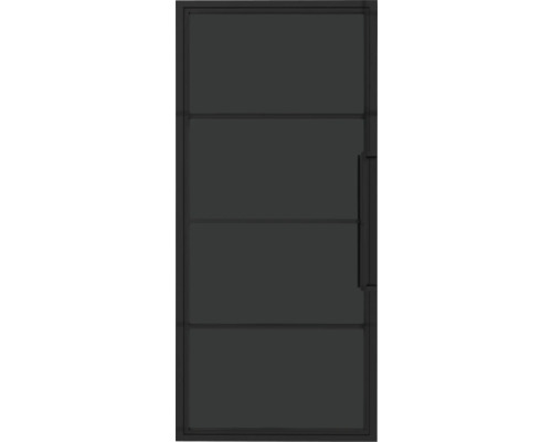 PERTURA Stalen binnendeur industrieel 2701 rechts 201,5x83 cm gerookt zwart glas