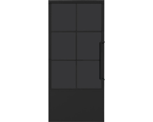 PERTURA Stalen binnendeur industrieel 2751 rechts 231,5x93 cm gerookt zwart glas