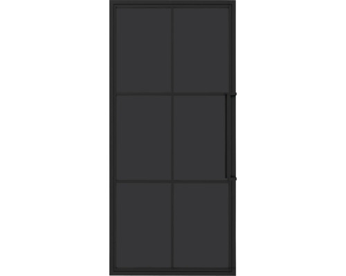 PERTURA Stalen binnendeur industrieel 2702 rechts 201,5x78 cm gerookt zwart glas