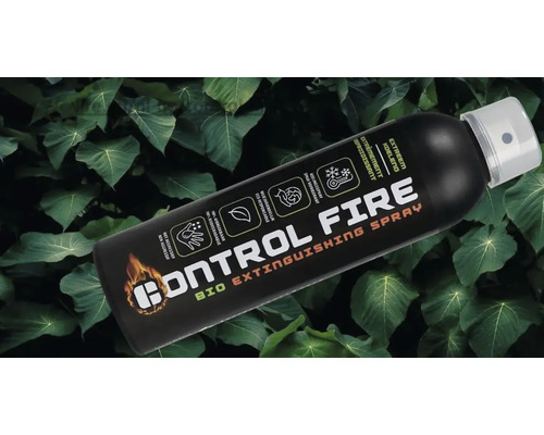 Control Fire biologische brandblusspray op bladerenachtergrond