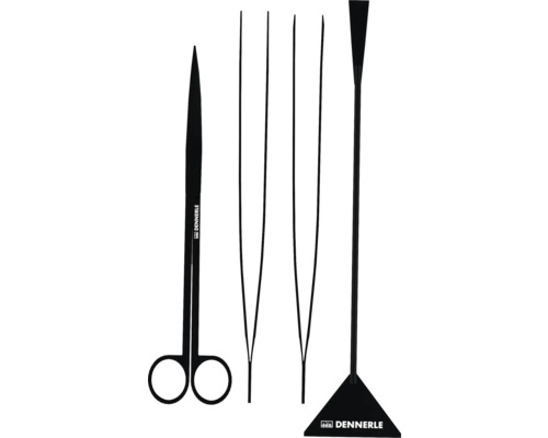 DENNERLE Aquariumplantenverzorgingsset Nano Aquascaping set RVS zwart
