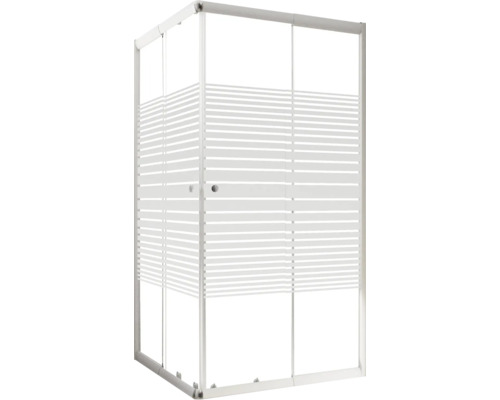 Douchecabine met streepmotief