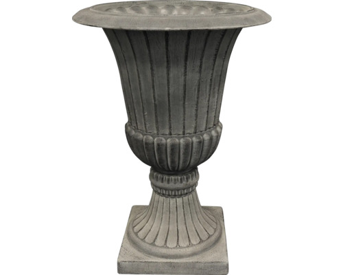 TER STEEGE Bloempot Bokaal Louvre Concrete Kunststof grijs Ø 55 cm H 75 cm Decoratieve plantenschaal van aardewerk voor de tuin