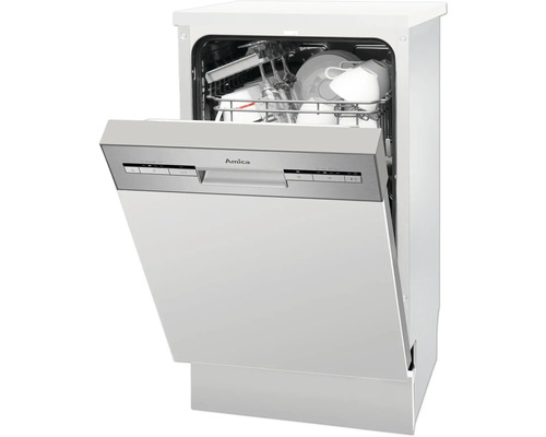 Vaatwasser met geopende deur en afwas erin