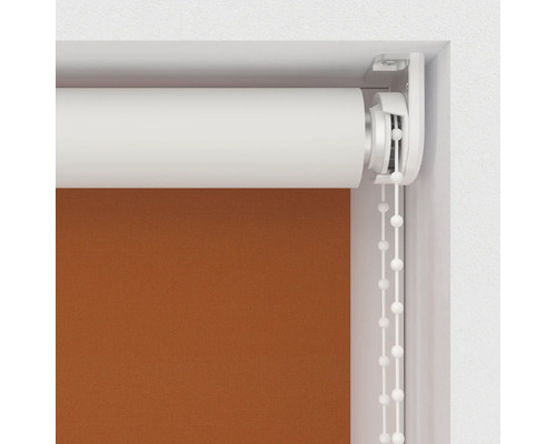 Rolgordijn met kettingbediening en bruine stof