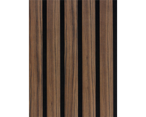 3D Akoestisch paneel walnoot 2600x300x17 mm Houten paneel met smalle, donkere voegen