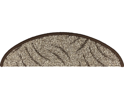Trapmat Presto bruin 20x56 cm Halfronde trapmat van tapijt met bruine rand.
