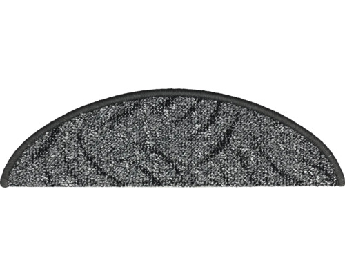 Trapmat Presto donkergrijs 20x56 cm Halfronde trapmat van textiel