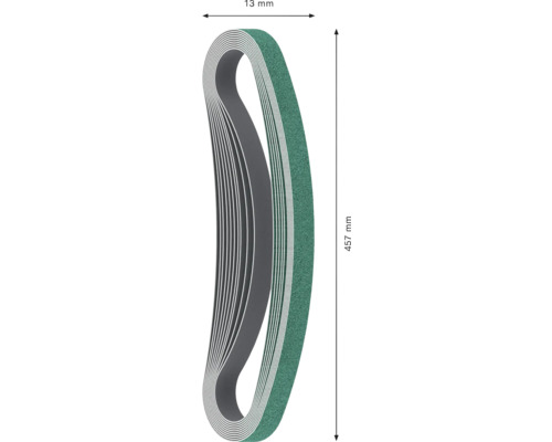 Schuurband met afmetingen 457 mm lengte en 13 mm breedte
