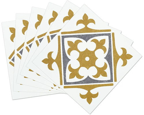 Meerdere vierkante decoratieve tegels met een ornamentaal patroon