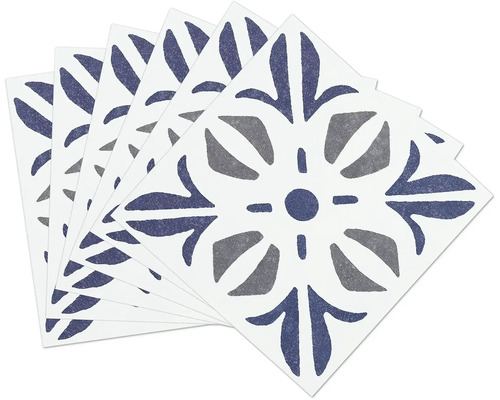 Meerdere vierkante tegelstickers met bloemmotief