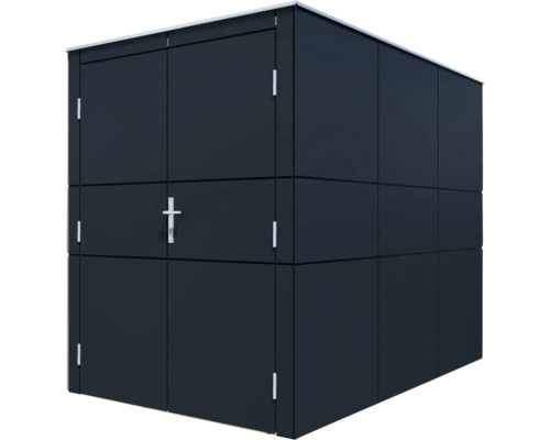 Tuinhuis met deuren voor het opbergen van tuingereedschap