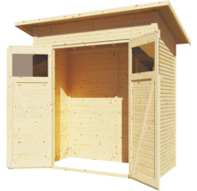 Houten tuinhuis met dubbele deur en raam
