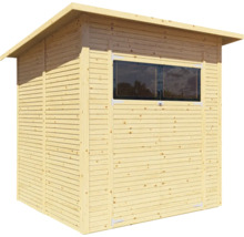 Houten tuinhuis met raam