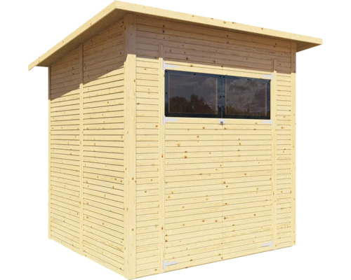 Houten tuinhuis met raam