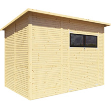 Houten tuinhuis met raam