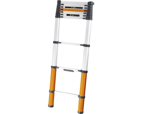 Uitgeschoven telescopische ladder van aluminium
