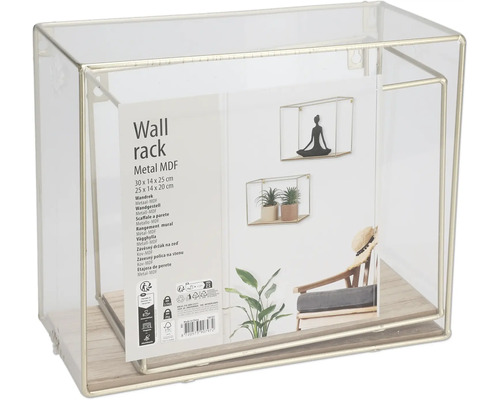 Wandrek vierkant 2-delig goud 30x25 cm Wandrek vierkant 2-delig goud 30x25 cm