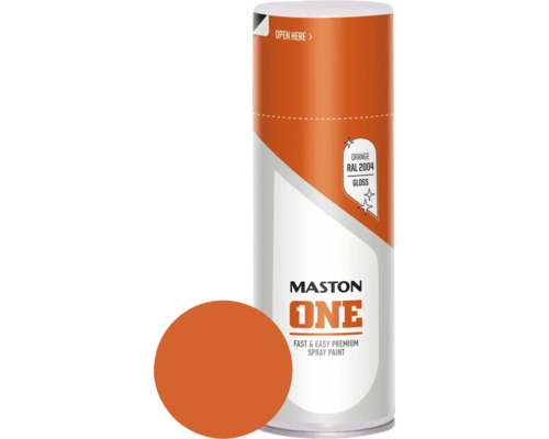 MASTON One spuitlak glans RAL 2004 oranje 400 ml Maston One spuitlak oranje RAL 2004