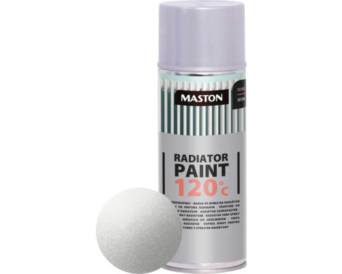 MASTON Radiatorlak zilver zijdeglans 400 ml Mastons radiatorlak spuitbus, temperatuurbestendig tot 120 graden