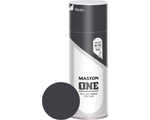 MASTON One spuitlak glans RAL 7011 ijzergrijs 400 ml Maston One spuitbus ijzergrijs RAL 7011 glans