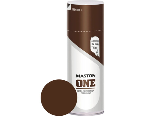 MASTON One spuitlak glans RAL 8011 notenbruin 400 ml