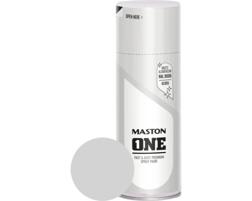 MASTON One spuitlak glans RAL 9006 aluminiumwit 400 ml