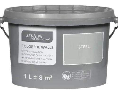 STYLECOLOR Colorful Walls Muur- en plafondverf Steel 1 l Emmer Style Color muurverf staal, 1 liter