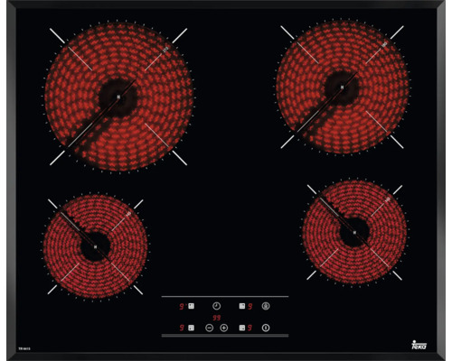 TEKA Keramische kookplaat facet geslepen TR6415 4 kookzones zwart 60x51cm