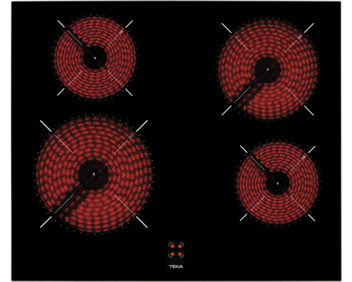 TEKA Keramische kookplaat met frame TTC64010PLVBK 4 kookzones zwart 60x51cm