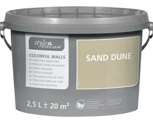 STYLECOLOR Colorful Walls Muur- en plafondverf Sand Dune 2,5 l Muurverf voor binnen, 2,5 liter, kleur Zandduin