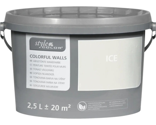 STYLECOLOR Colorful Walls Muur- en plafondverf Ice 2,5 l Emmer getinte muurverf, 2,5 liter voor circa 20 vierkante meter