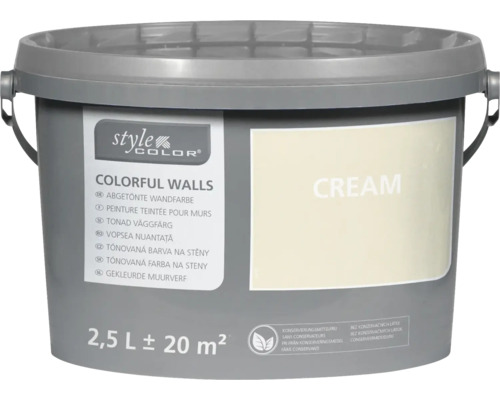 STYLECOLOR Colorful Walls Muur- en plafondverf Cream 2,5 l Emmer met getinte muurverf Crème, 2,5 liter