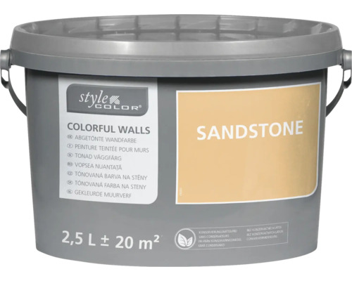 STYLECOLOR Colorful Walls Muur- en plafondverf Sandstone 2,5 l Emmer met 2,5 liter getinte muurverf Sandstone